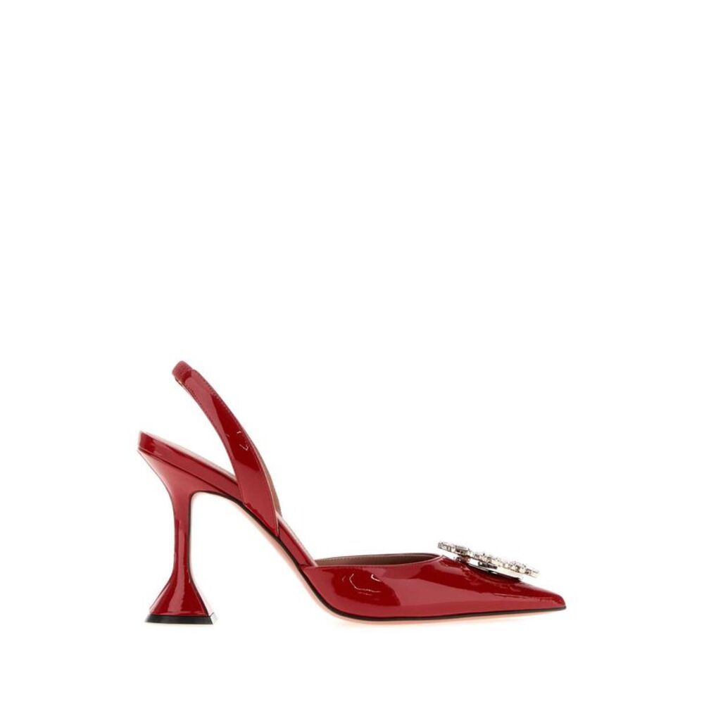 Amina Muaddi Women Red Leather Begum Pumps